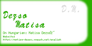 dezso matisa business card